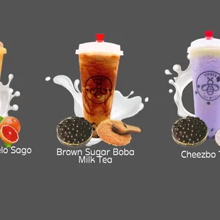 a variety of drinks