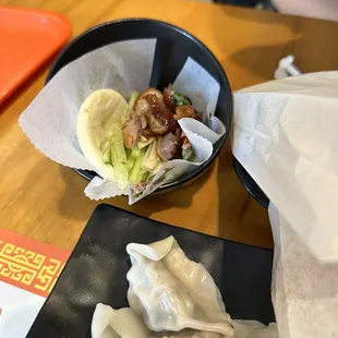 C1. Pork and Chives Dumplings Bao 3. Roast Duck Bao