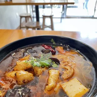 R5. Fish Noodle Soup in Mala Sauce