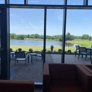 Interior main area overlooking the pond