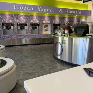 Inside view of the froyo area