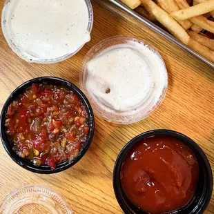 Owner recommended the hot pepper relish and it was great with the sandwiches---must try!