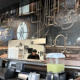 interior, sushi and sashimi