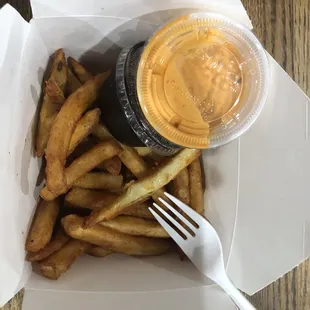 Fries  were delicious and the Yo sauce was amazing.