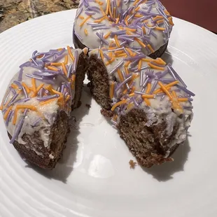 Chocolate donuts with Suns colored sprinkles! Go Suns