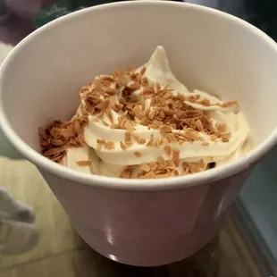 Healthy Banana with toasted coconut flakes, so good!