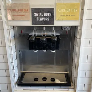 a soda machine in a restaurant