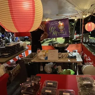 a vendor at a market