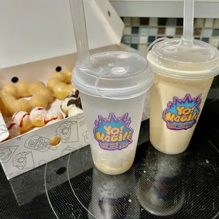 We got two Brown Sugar Milk Teas with an assortment of Mochi Donuts and you can tell I couldn't stop drinking mine on the drive home hah!