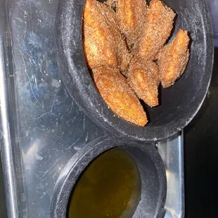 Sopapilla bites with honey