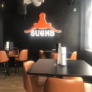 Yo Pablo Tacos/Tequila-Campus Corner:  Inside Decor (upside down TX Longhorn) (7 Sep 2021)