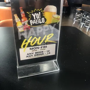 Yo Pablo Tacos/Tequila-Campus Corner:  Happy Hour specials M-F 3-7pm (7 Sep 2021)