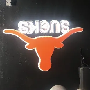 Yo Pablo Tacos/Tequila-Campus Corner:  Inside Decor (upside down TX Longhorn Logo, I turned it upside to show what it is) (7 Sep 2021)