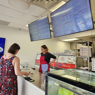 a woman ordering food