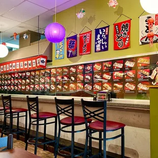 the interior of a japanese restaurant
