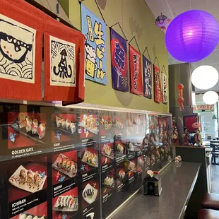 the interior of a japanese restaurant