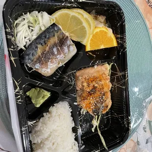 Salmon teriyaki and Saba shioyaki 2 Item Special Bento Box