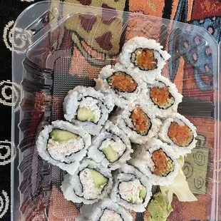 California Roll and Spicy Tuna Roll