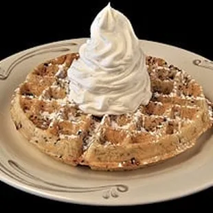 Hot Belgian Waffles!  Add toppings and frozen yogurt for a delicious dessert!