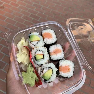 California Roll and Smoked Salmon Roll