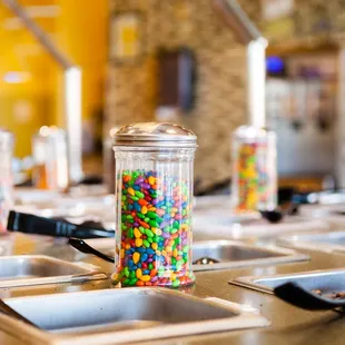 a buffet with a variety of food items