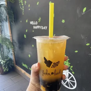 Coconut mango boba