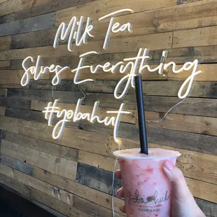 Lychee Fresa Slush with Lychee popping boba