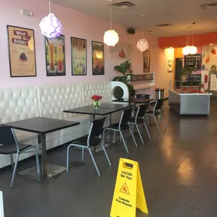 Nice seating area and decor.