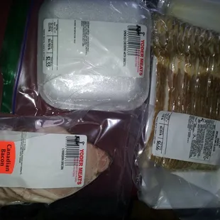 Goodies from our shopping trip to Yoder Meats
