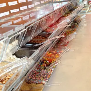 Tons of topping options. And these are just a candies.