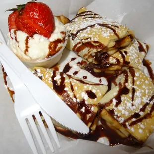 This is my nutella,chocolate,banana crepe it is so good