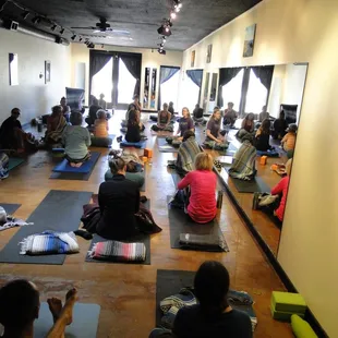 Our discussion after an amazing yoga nidra meditation session