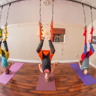 Aerial Yoga is great for spinal decompression...