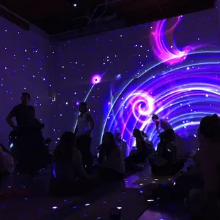 Packing up to leave Electric Playhouse