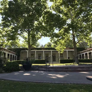 The setting for Sunday evening yoga at Los Poblanos  (amazing weather!)