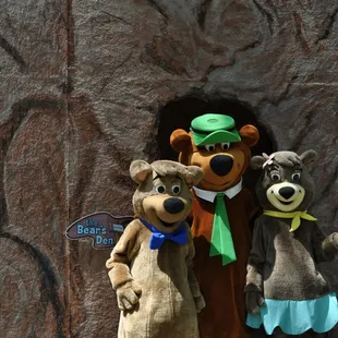 Yogi Bear, Boo Boo, and Cindy Bear at the Bear Den