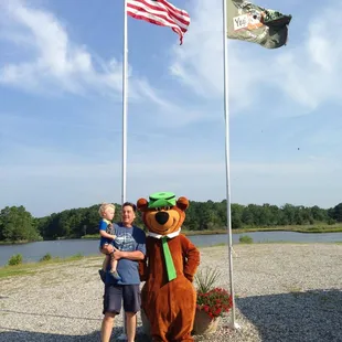 Raising the flags with Yogi Bear
