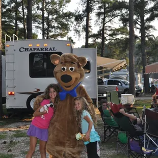 Boo Boo Bear with some of our young campers