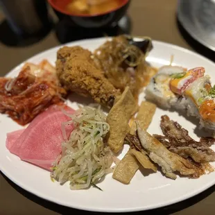 This is just a sample of their sides and sushi.