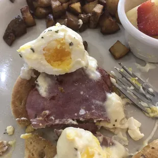 Hard boiled eggs Benedict is