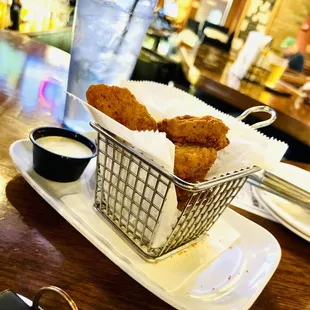 a basket of fried chicken