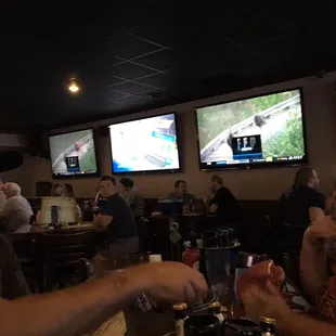 Place has 26 TVs that I counted good seating room but get there early this place fills fast. Service is excellent I will definitely be back