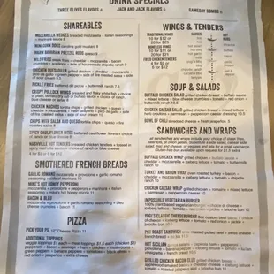Game day menu