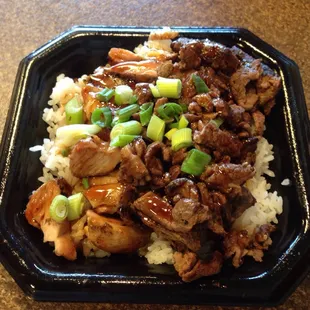 Chicken and beef teriyaki bowl!