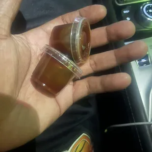 The $2.50 sauces I paid for.