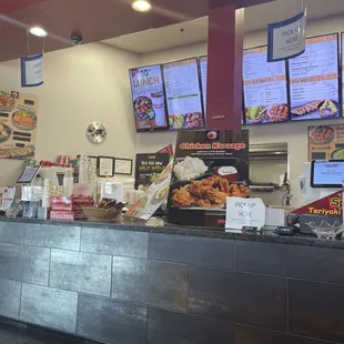 the counter and menus