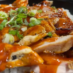 a close up of a plate of food