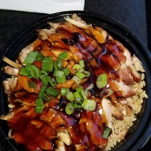 Chicken Teriyaki bowl with brown rice.