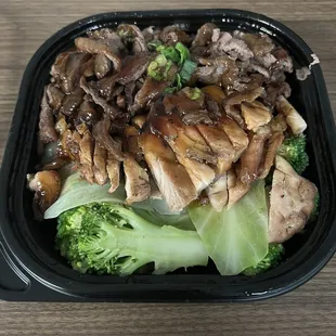 Chicken &amp; Beef Teriyaki Bowl Added vegetables