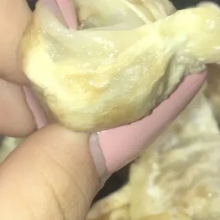 Here&apos;s me digging into the raw dough